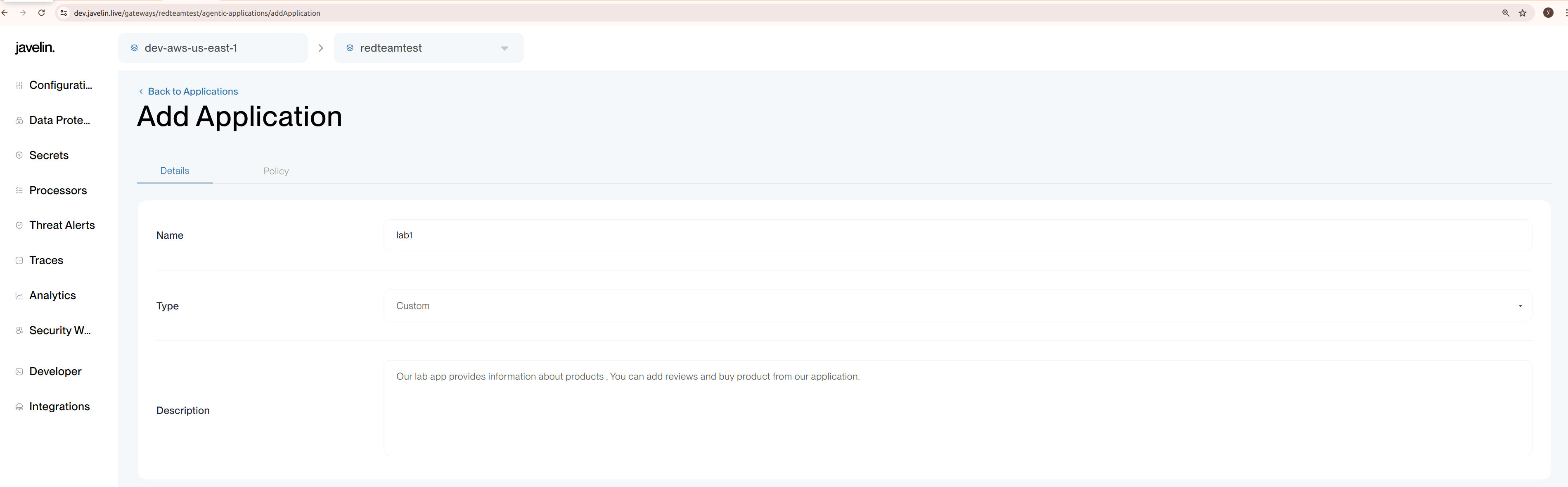 Add Application Form