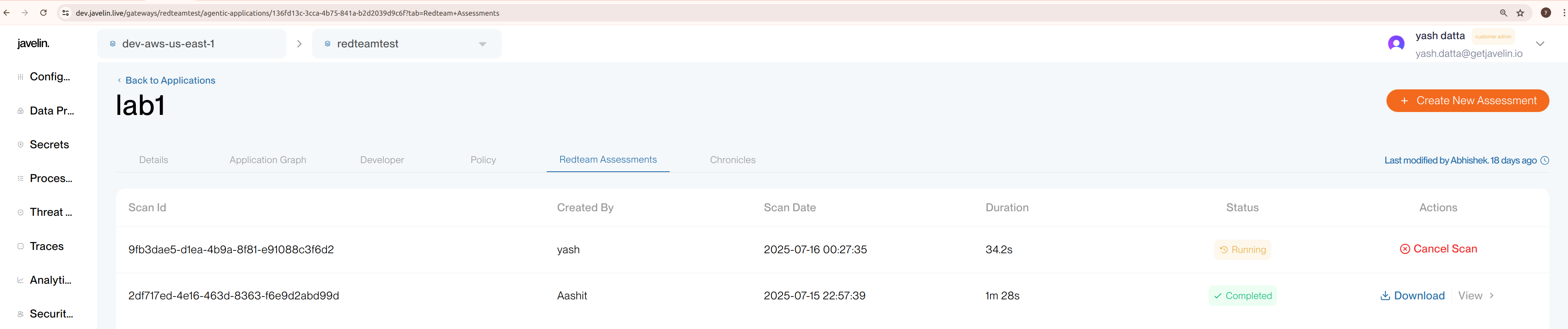 Scan Progress Monitoring Dashboard