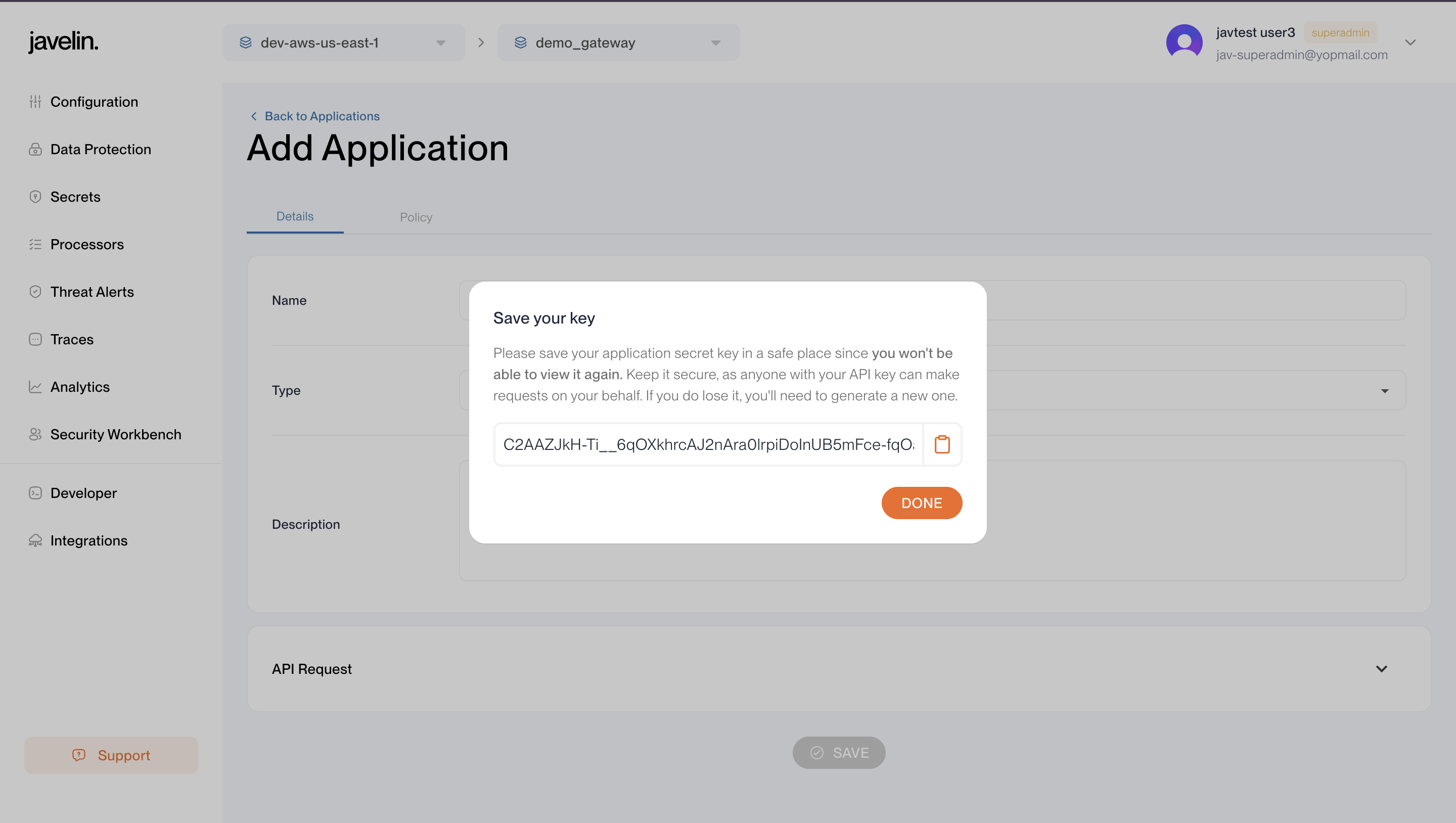 Application Details Tab
