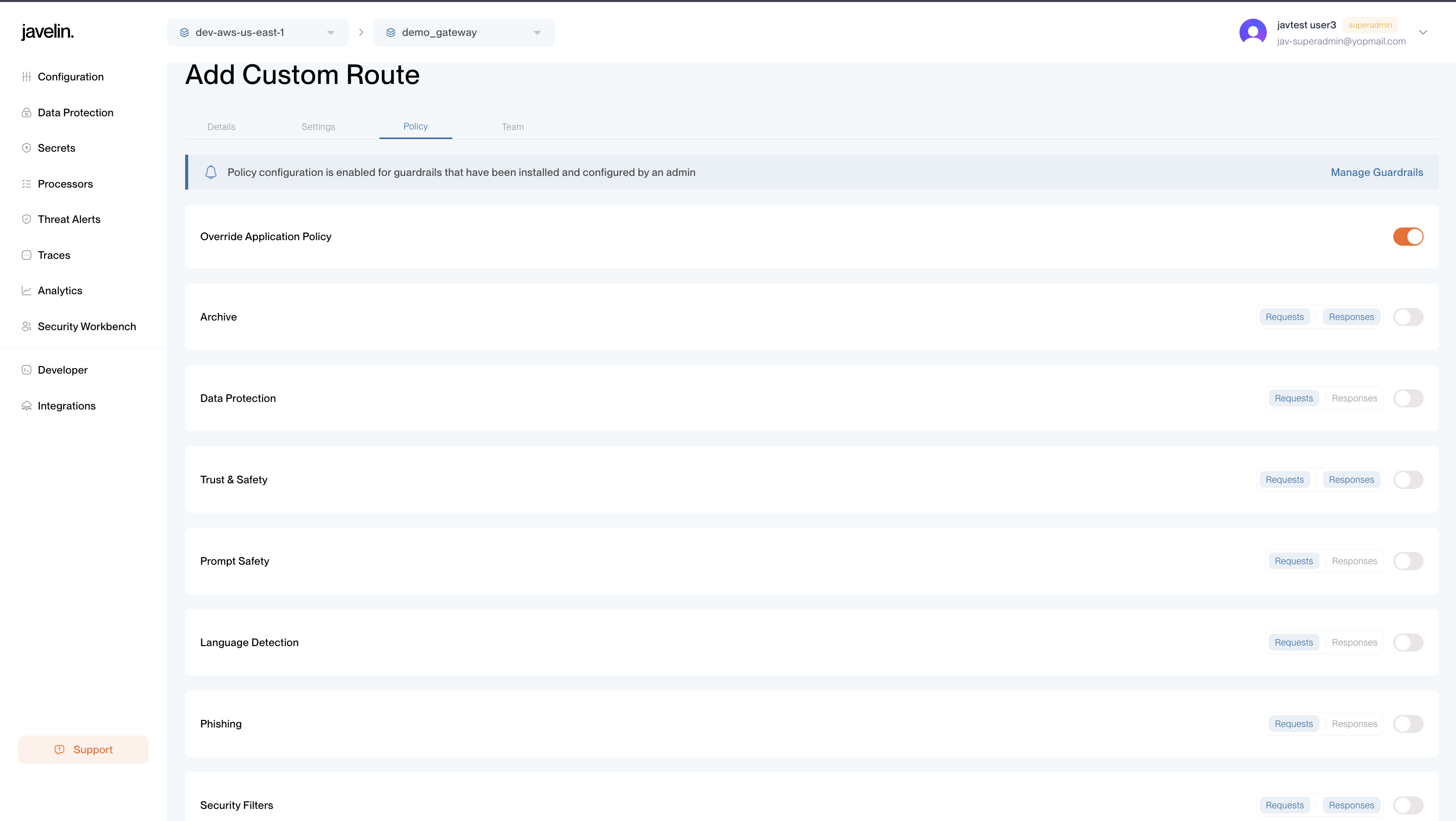 Policy Configuration