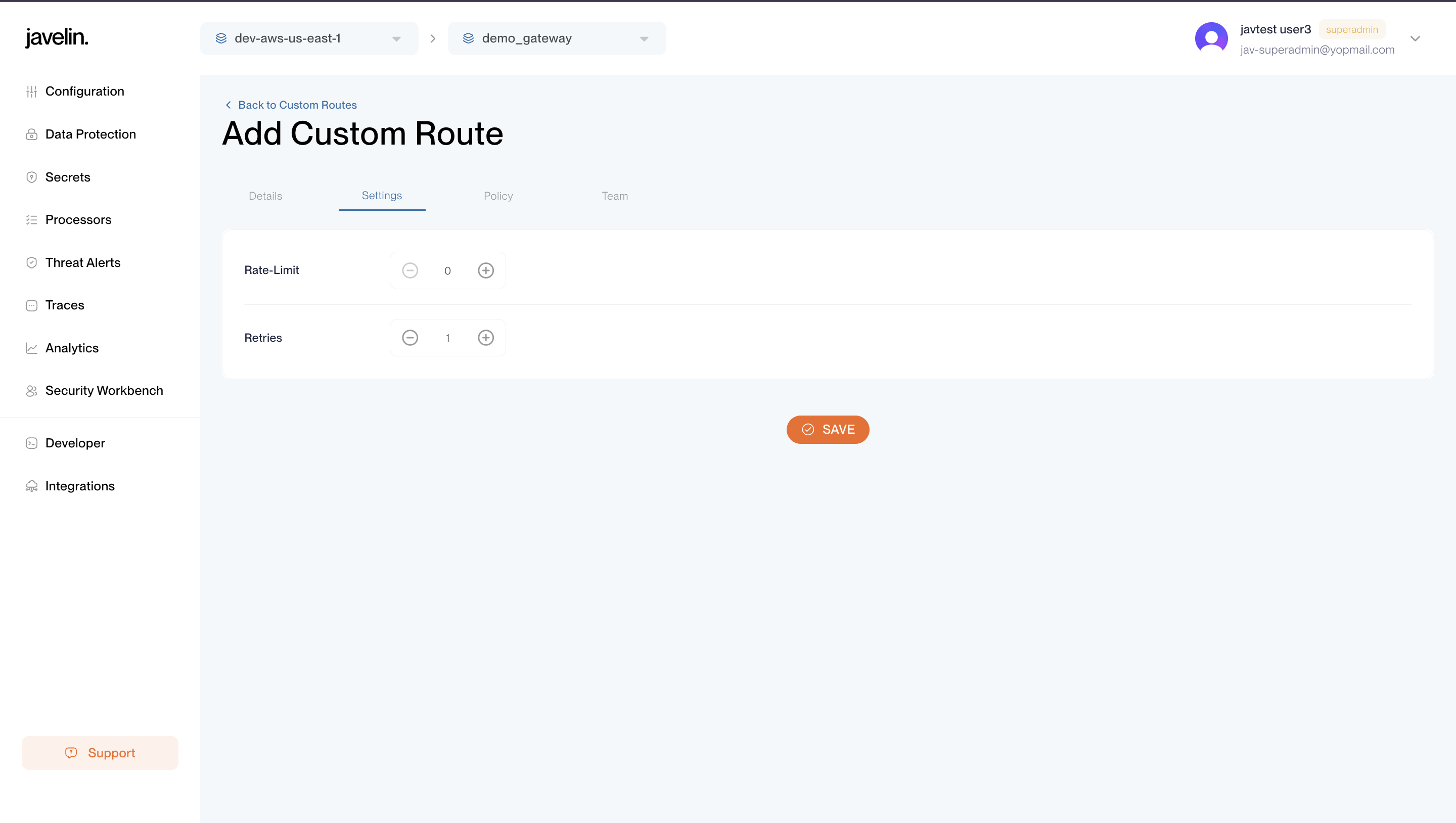 Settings Configuration